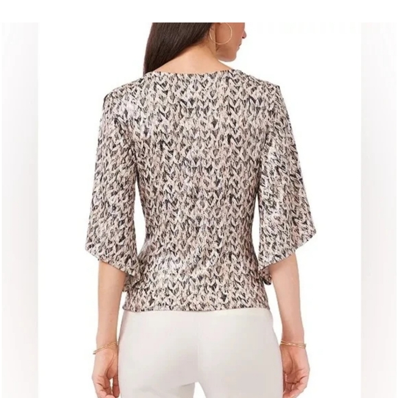 NWT MSK mock wrap, v-neck, sparkling blouse with sequin accents! Plus Sz 1x - Picture 3 of 11